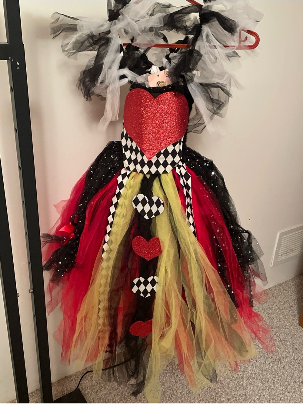Girls' Heart Princess Halloween Tulle Costume Dress - Red, Black & Yellow
